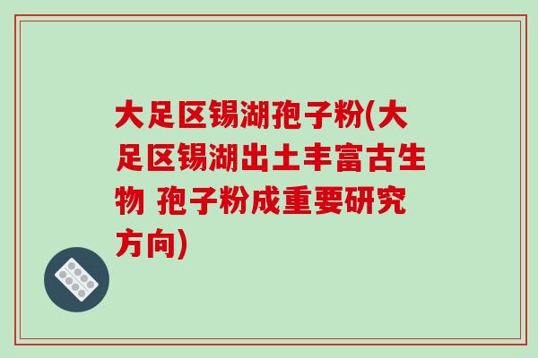 大足区锡湖孢子粉(大足区锡湖出土丰富古生物 孢子粉成重要研究方向)
