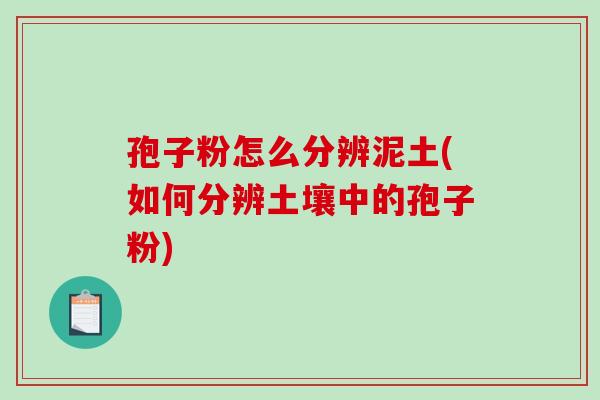 孢子粉怎么分辨泥土(如何分辨土壤中的孢子粉)