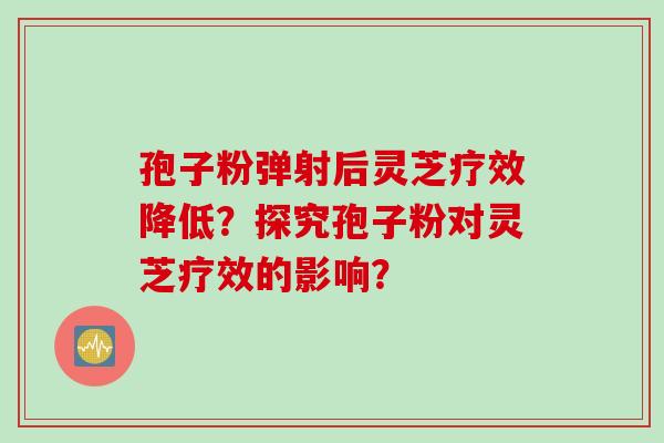 孢子粉弹射后灵芝疗效降低？探究孢子粉对灵芝疗效的影响？