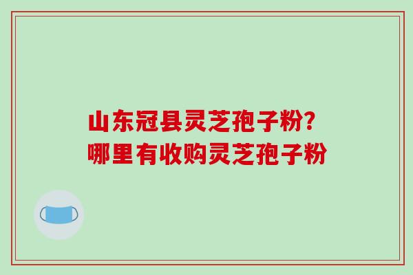 山东冠县灵芝孢子粉？哪里有收购灵芝孢子粉