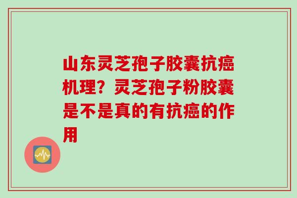 山东灵芝孢子胶囊抗机理?灵芝孢子粉胶囊是不是真的有抗的作用 山东灵芝孢子胶囊抗机理?灵芝孢子粉胶囊是不是真的有抗的作用