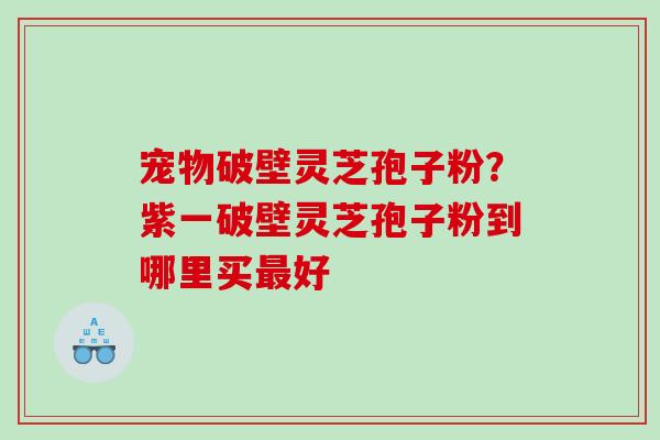 宠物破壁灵芝孢子粉？紫一破壁灵芝孢子粉到哪里买最好