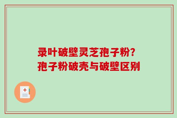 录叶破壁灵芝孢子粉？孢子粉破壳与破壁区别
