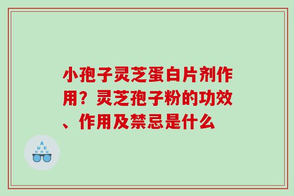 小孢子灵芝蛋白片剂作用？灵芝孢子粉的功效、作用及禁忌是什么