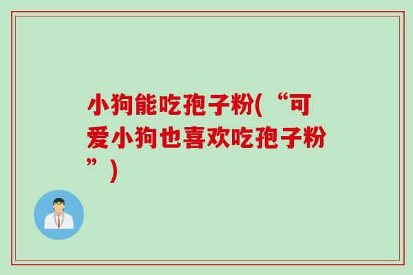 小狗能吃孢子粉(“可爱小狗也喜欢吃孢子粉”)