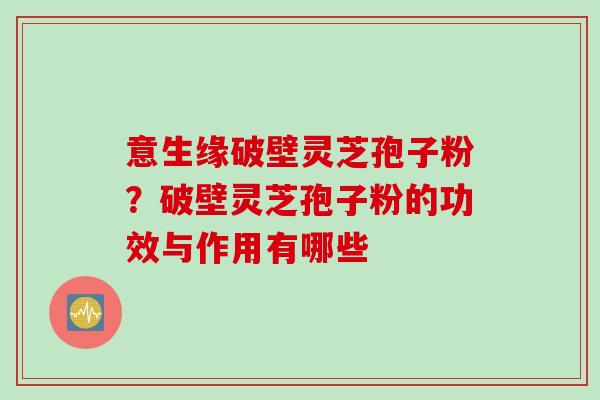 意生缘破壁灵芝孢子粉？破壁灵芝孢子粉的功效与作用有哪些