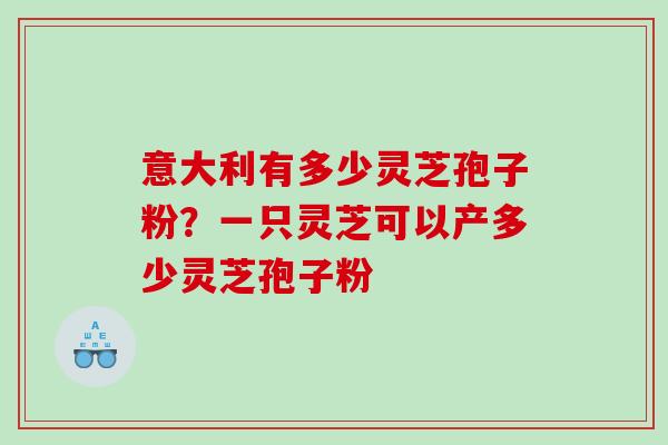 意大利有多少灵芝孢子粉？一只灵芝可以产多少灵芝孢子粉