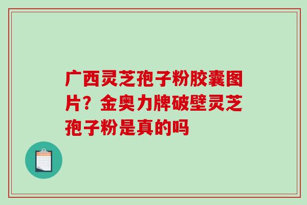 广西灵芝孢子粉胶囊图片？金奥力牌破壁灵芝孢子粉是真的吗