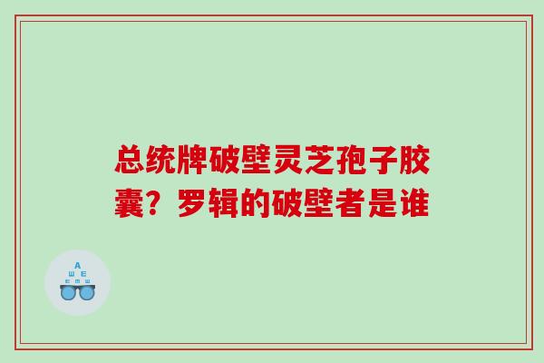 总统牌破壁灵芝孢子胶囊？罗辑的破壁者是谁
