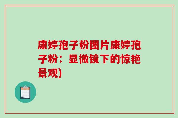 康婷孢子粉图片康婷孢子粉：显微镜下的惊艳景观)