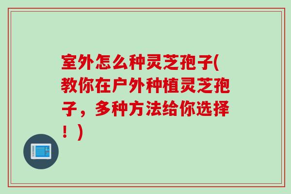 室外怎么种灵芝孢子(教你在户外种植灵芝孢子，多种方法给你选择！)