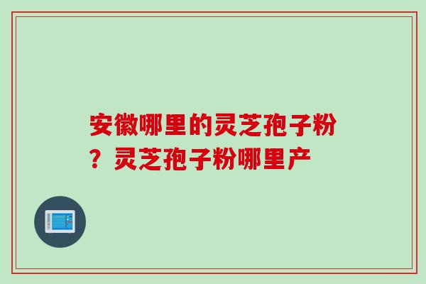 安徽哪里的灵芝孢子粉？灵芝孢子粉哪里产