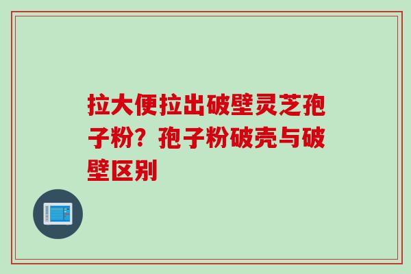 拉大便拉出破壁灵芝孢子粉？孢子粉破壳与破壁区别