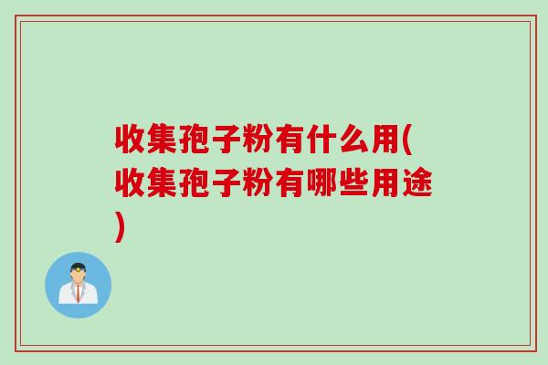 收集孢子粉有什么用(收集孢子粉有哪些用途)