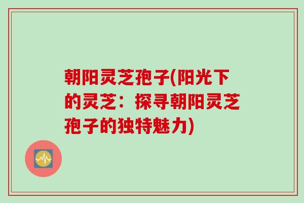 朝阳灵芝孢子(阳光下的灵芝：探寻朝阳灵芝孢子的独特魅力)