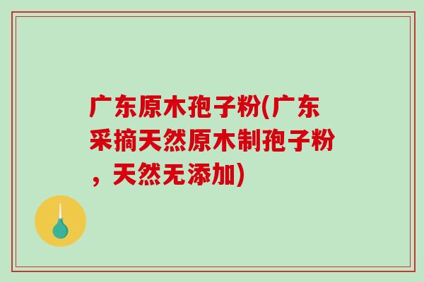 广东原木孢子粉(广东采摘天然原木制孢子粉，天然无添加)