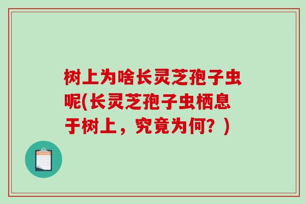 树上为啥长灵芝孢子虫呢(长灵芝孢子虫栖息于树上，究竟为何？)