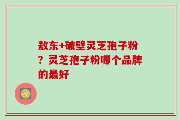 敖东+破壁灵芝孢子粉？灵芝孢子粉哪个品牌的最好