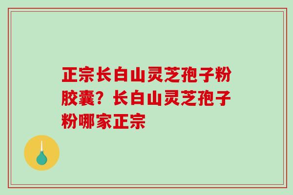 正宗长白山灵芝孢子粉胶囊？长白山灵芝孢子粉哪家正宗