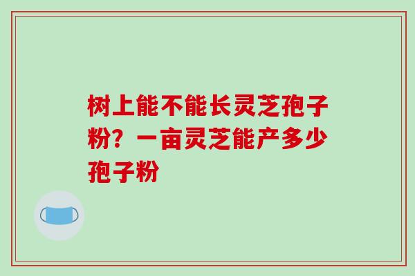 树上能不能长灵芝孢子粉？一亩灵芝能产多少孢子粉