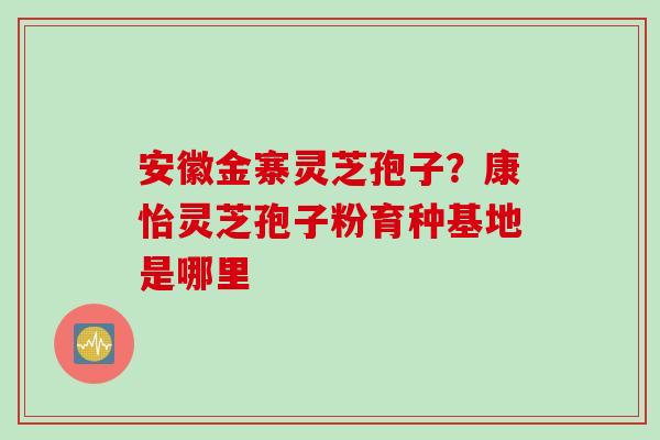 安徽金寨灵芝孢子？康怡灵芝孢子粉育种基地是哪里