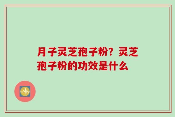 月子灵芝孢子粉？灵芝孢子粉的功效是什么
