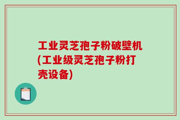 工业灵芝孢子粉破壁机(工业级灵芝孢子粉打壳设备)