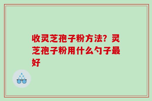 收灵芝孢子粉方法？灵芝孢子粉用什么勺子最好