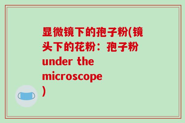 显微镜下的孢子粉(镜头下的花粉：孢子粉 under the microscope)