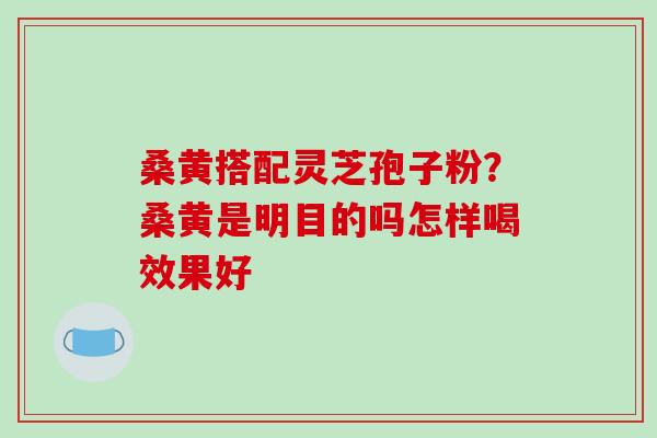 桑黄搭配灵芝孢子粉？桑黄是明目的吗怎样喝效果好