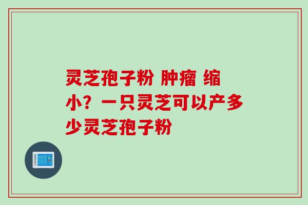 灵芝孢子粉 肿瘤 缩小？一只灵芝可以产多少灵芝孢子粉