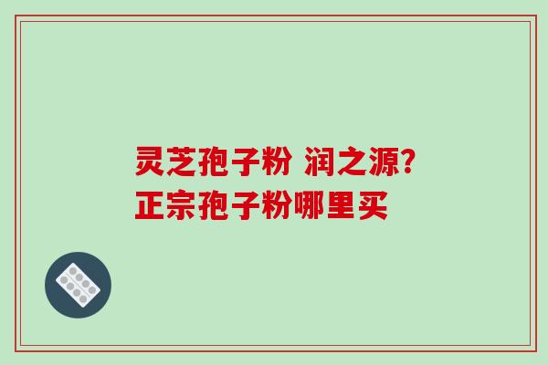 灵芝孢子粉 润之源？正宗孢子粉哪里买