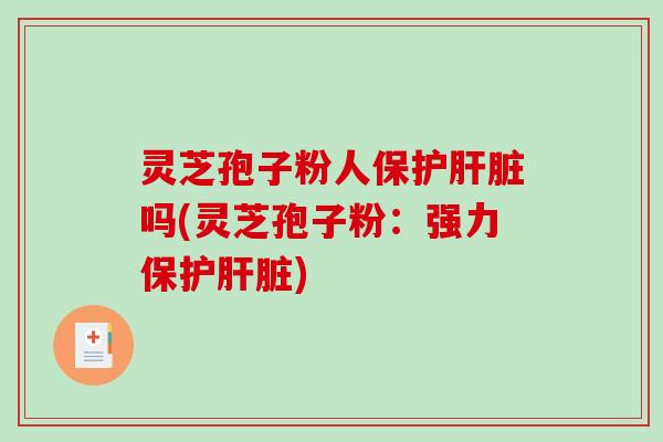 灵芝孢子粉人保护肝脏吗(灵芝孢子粉：强力保护肝脏)