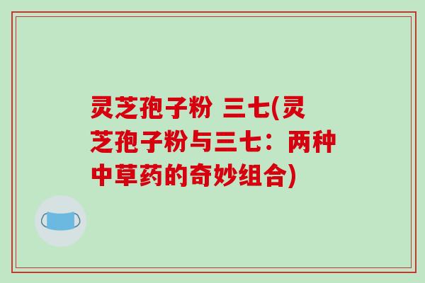 灵芝孢子粉 三七(灵芝孢子粉与三七：两种中草药的奇妙组合)