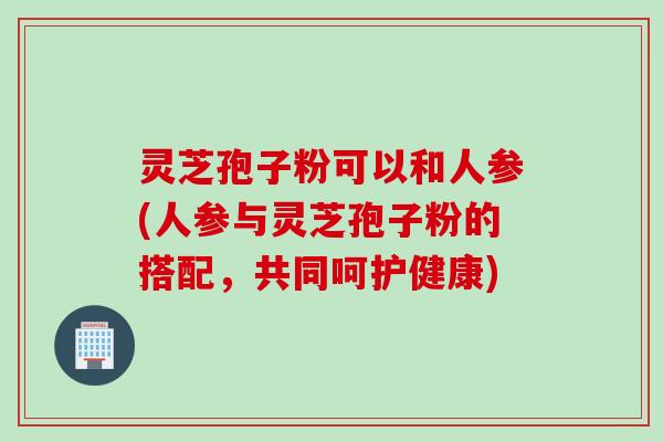 灵芝孢子粉可以和人参(人参与灵芝孢子粉的搭配，共同呵护健康)