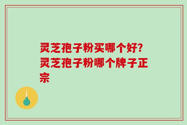 灵芝孢子粉买哪个好？灵芝孢子粉哪个牌子正宗