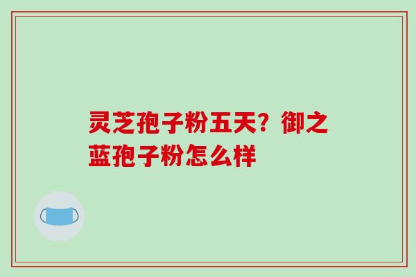 灵芝孢子粉五天？御之蓝孢子粉怎么样