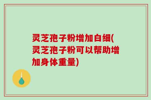 灵芝孢子粉增加白细(灵芝孢子粉可以帮助增加身体重量)