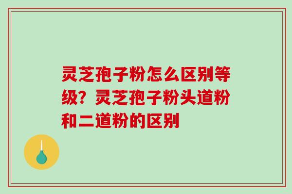 灵芝孢子粉怎么区别等级？灵芝孢子粉头道粉和二道粉的区别