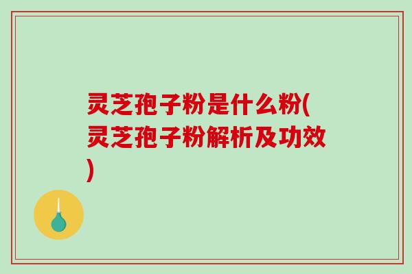 灵芝孢子粉是什么粉(灵芝孢子粉解析及功效)