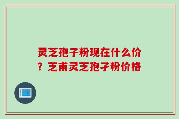 灵芝孢子粉现在什么价？芝甫灵芝孢孑粉价格