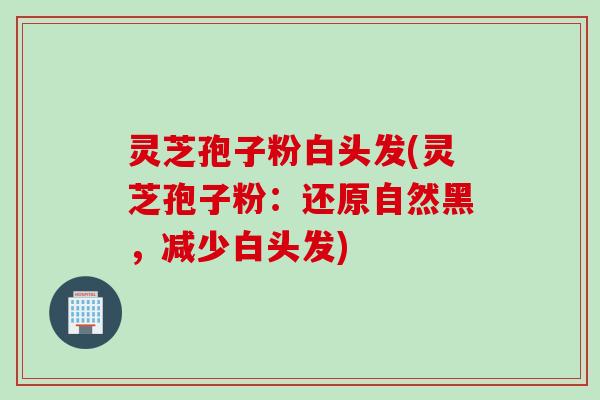 灵芝孢子粉白头发(灵芝孢子粉：还原自然黑，减少白头发)