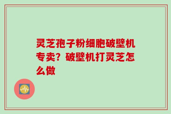 灵芝孢子粉细胞破壁机专卖？破壁机打灵芝怎么做