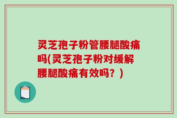 灵芝孢子粉管腰腿酸痛吗(灵芝孢子粉对缓解腰腿酸痛有效吗？)
