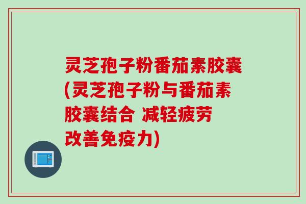 灵芝孢子粉番茄素胶囊(灵芝孢子粉与番茄素胶囊结合 减轻疲劳 改善免疫力)