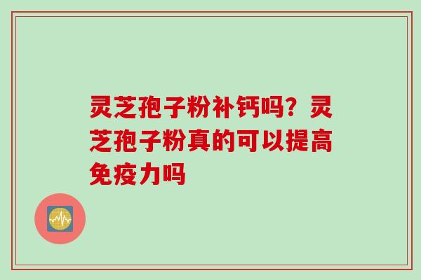 灵芝孢子粉补钙吗？灵芝孢子粉真的可以提高免疫力吗