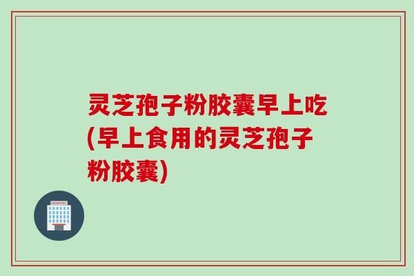 灵芝孢子粉胶囊早上吃(早上食用的灵芝孢子粉胶囊)