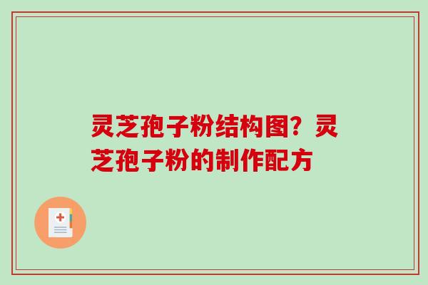 灵芝孢子粉结构图？灵芝孢子粉的制作配方