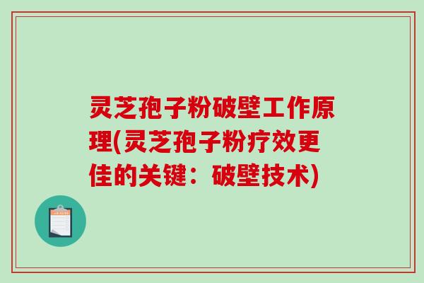 灵芝孢子粉破壁工作原理(灵芝孢子粉疗效更佳的关键：破壁技术)