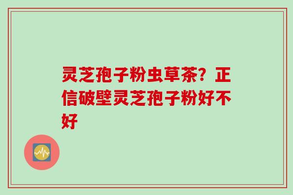 灵芝孢子粉虫草茶？正信破壁灵芝孢子粉好不好